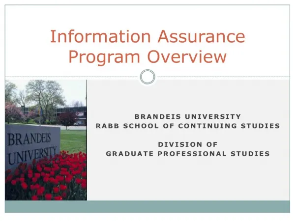 Information Assurance Program Overview