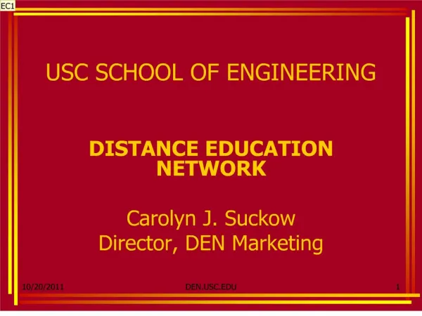 USC SCHOOL OF ENGINEERING