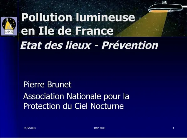 Pollution lumineuse en Ile de France