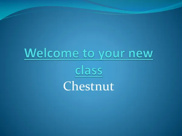 Welcome to your new class