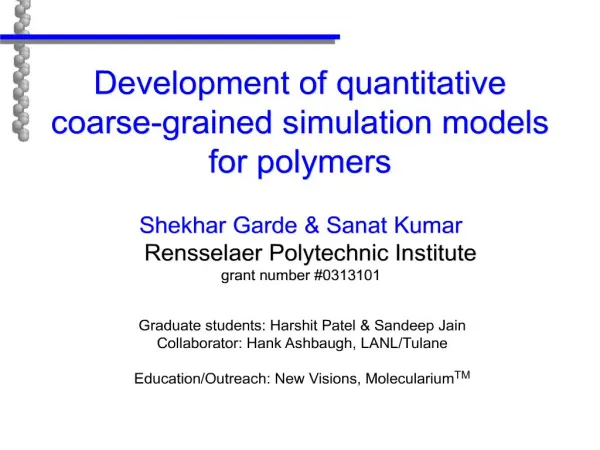 Development of quantitative coarse-grained simulation models for polymers