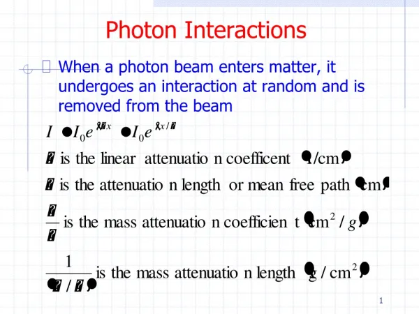 Photon Interactions