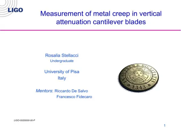 Measurement of metal creep in vertical attenuation cantilever blades