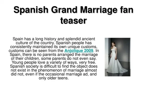 Spanish Grand Marriage fan teaser