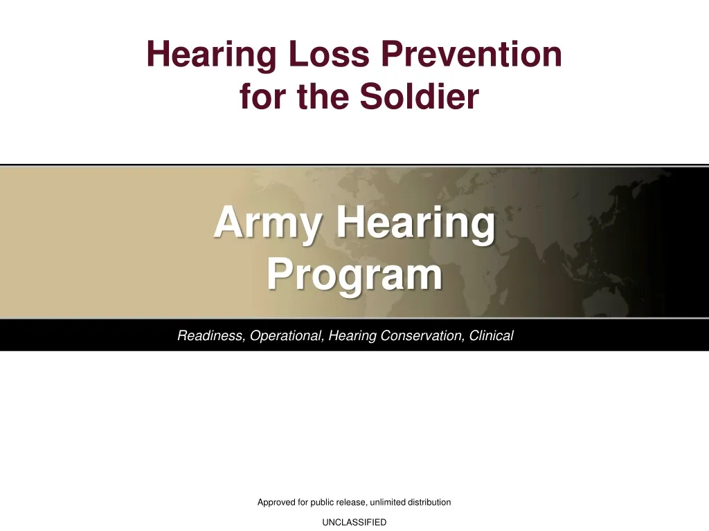 hearing loss prevention for the soldier