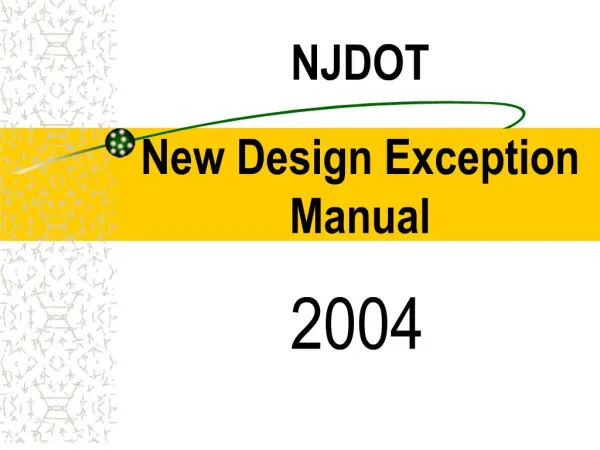 NJDOT New Design Exception Manual