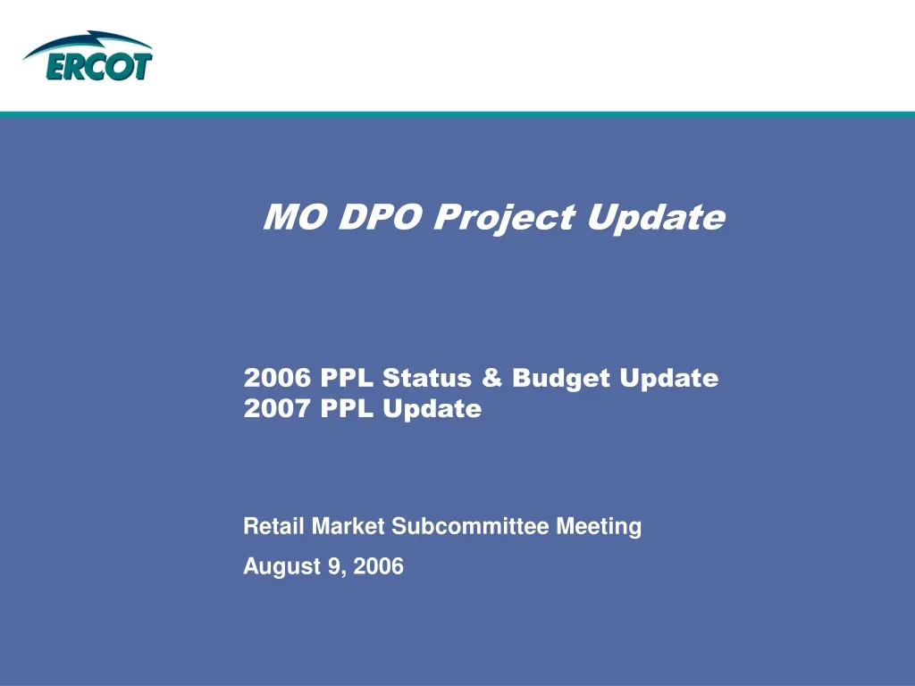mo dpo project update