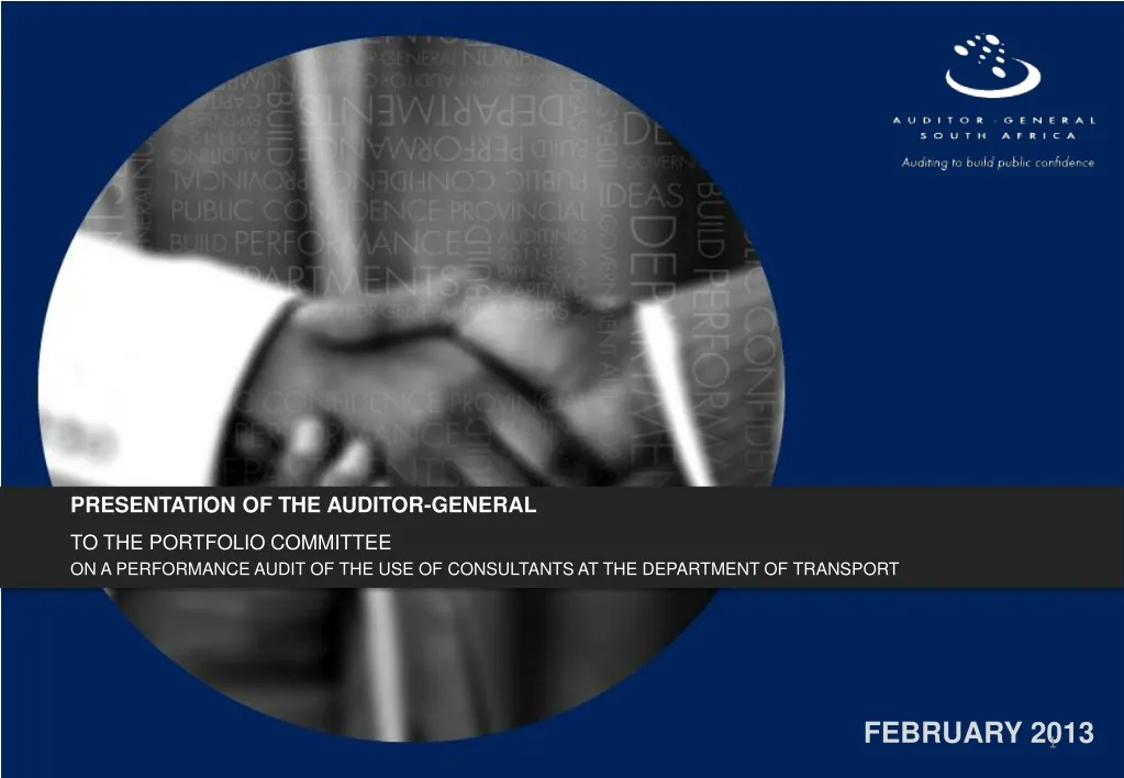 presentation of the auditor general