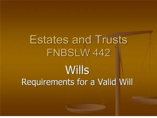 Estates and Trusts FNBSLW 442
