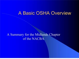 A Basic OSHA Overview - slide 1