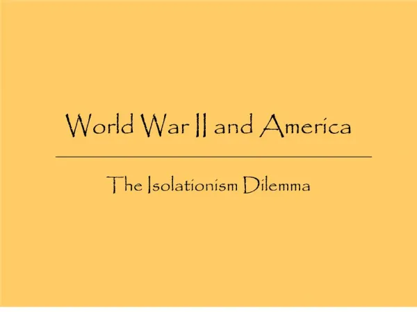 World War II and America
