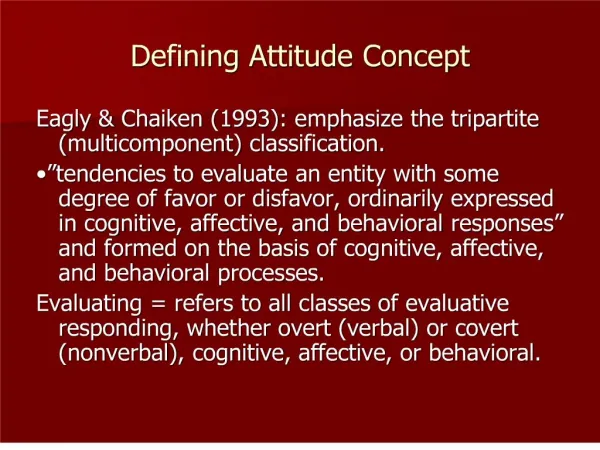 Defining Attitude Concept