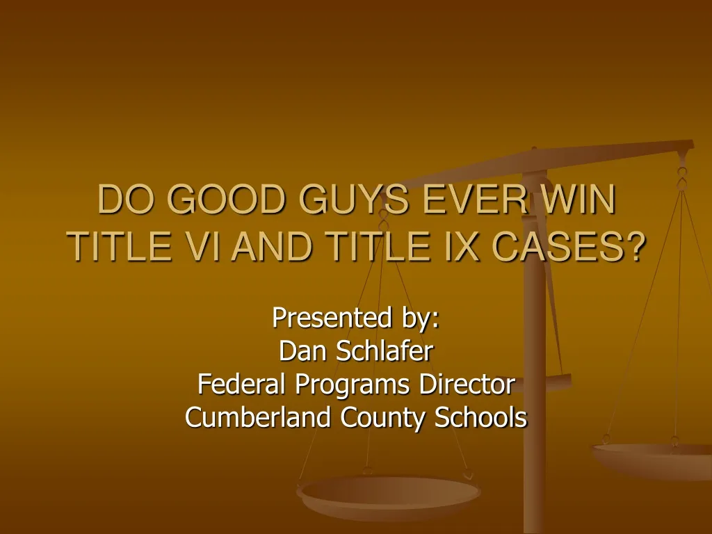 do good guys ever win title vi and title ix cases