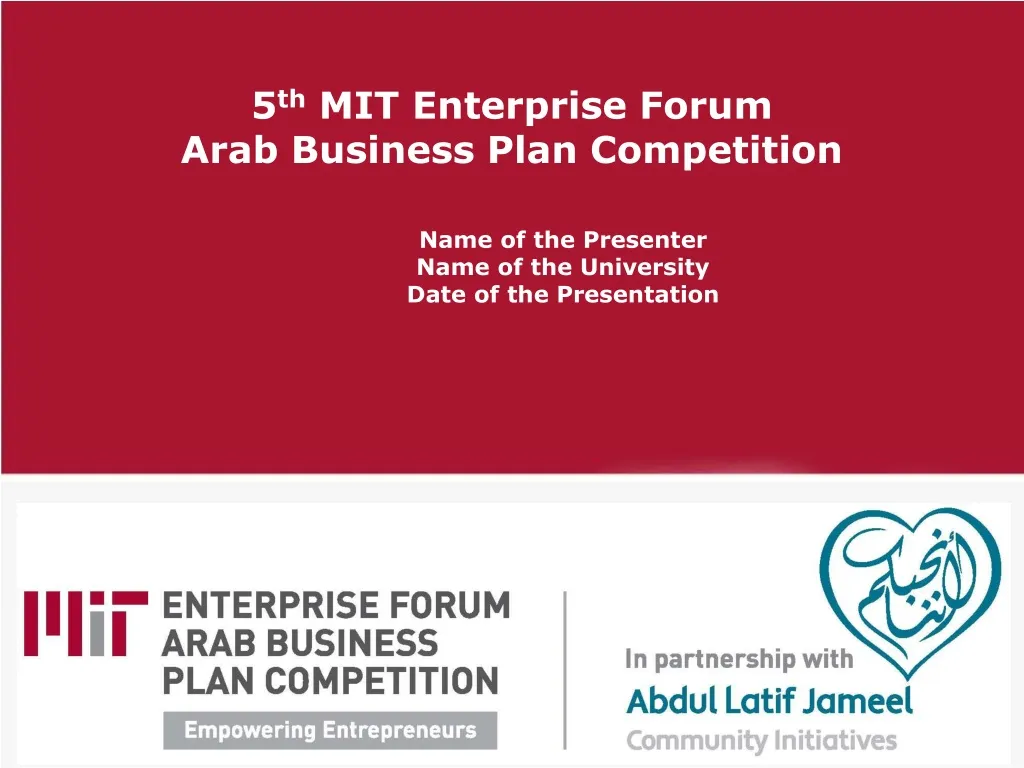 5 th mit enterprise forum arab business plan