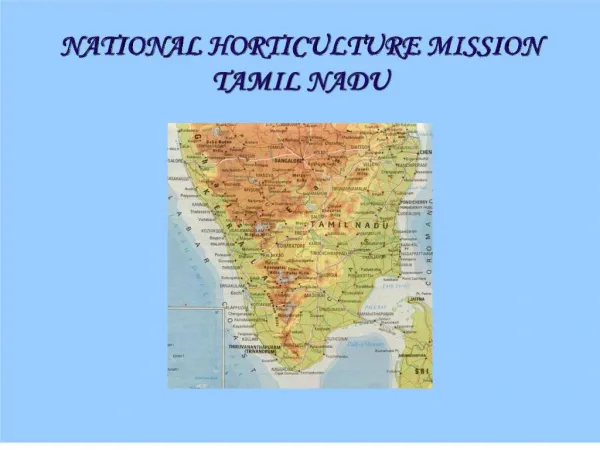 NATIONAL HORTICULTURE MISSION TAMIL NADU