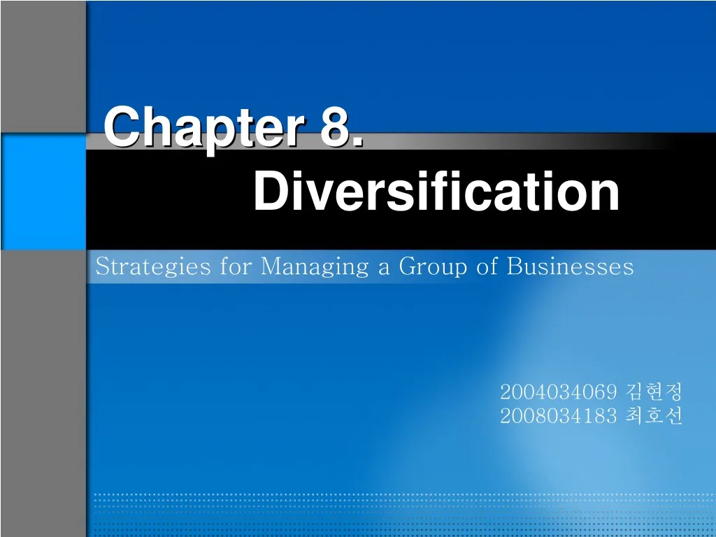 chapter 8 diversification
