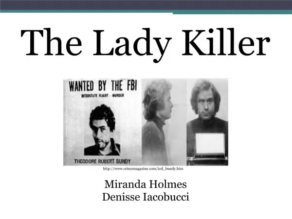 The Lady Killer Miranda Holmes Denisse Iacobucci