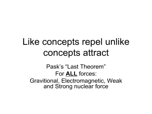 Like concepts repel unlike concepts attract