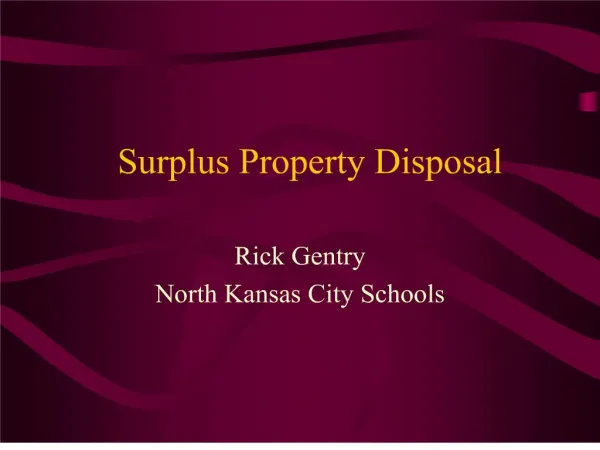 Surplus Property Disposal