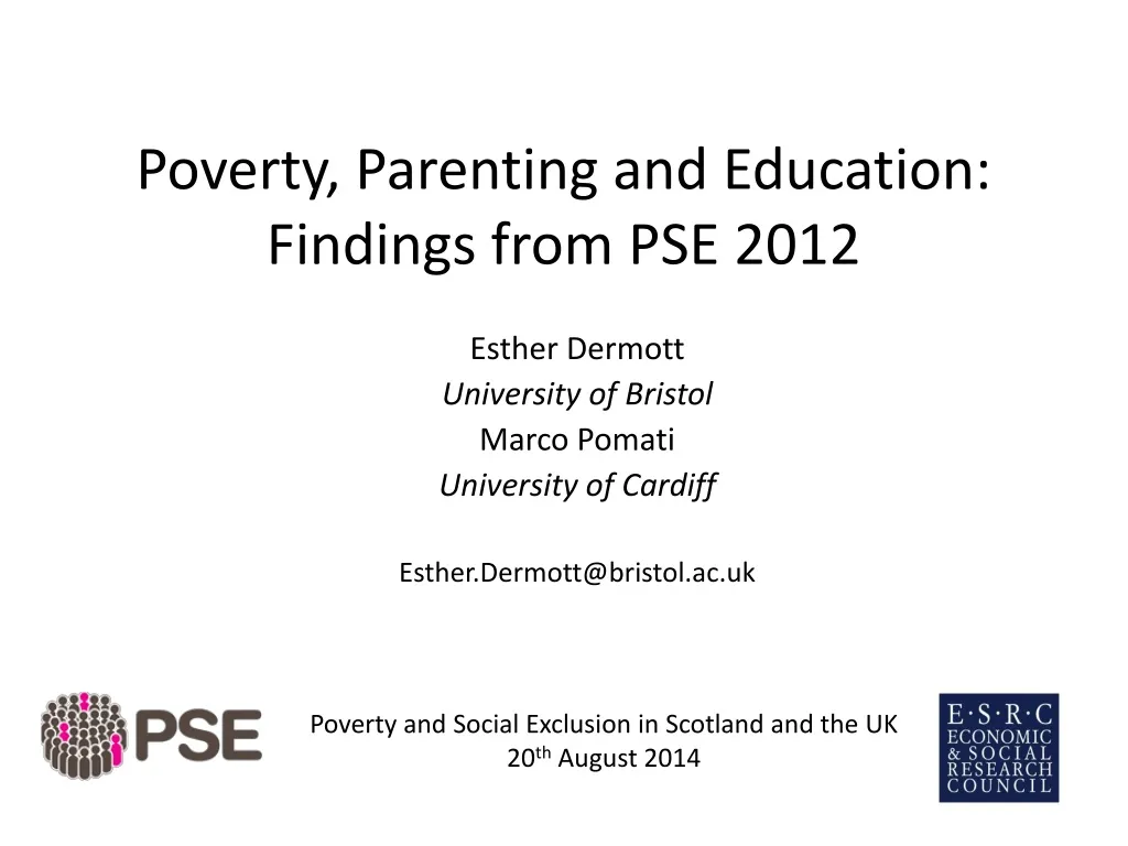 poverty parenting and education findings from pse 2012
