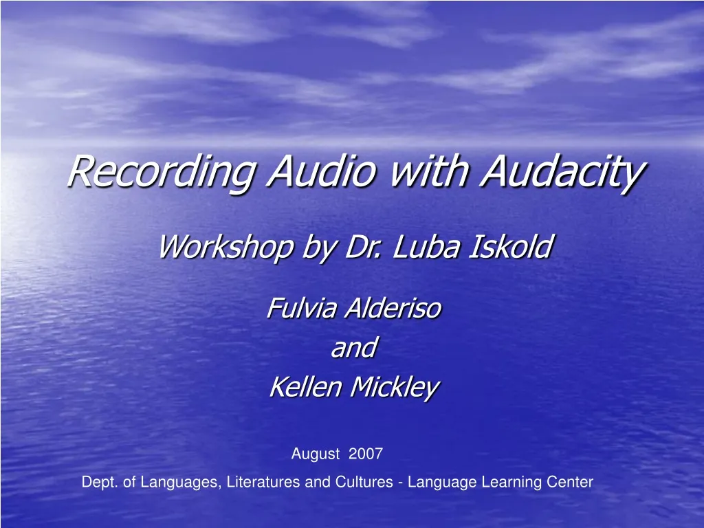 recording audio with audacity