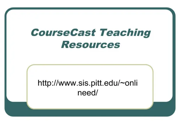 CourseCast Teaching Resources