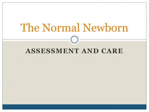 The Normal Newborn