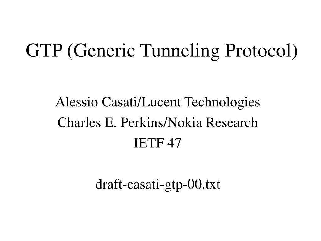 gtp generic tunneling protocol