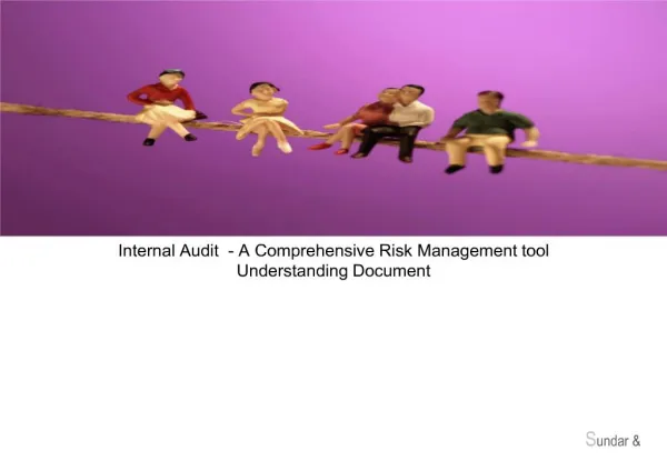 Internal Audit - A Comprehensive Risk Management tool Understanding Document