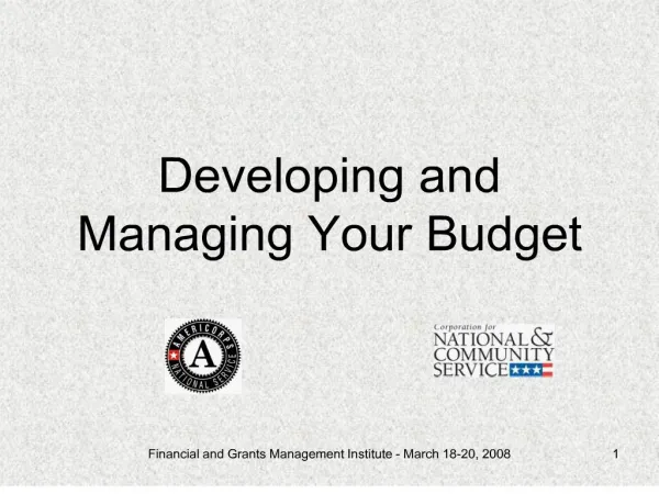 Developing and Managing Your Budget