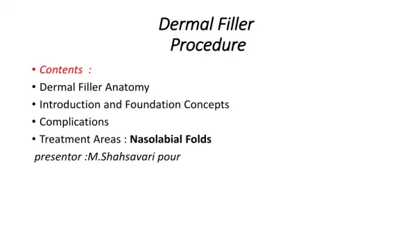 Dermal Filler Procedure