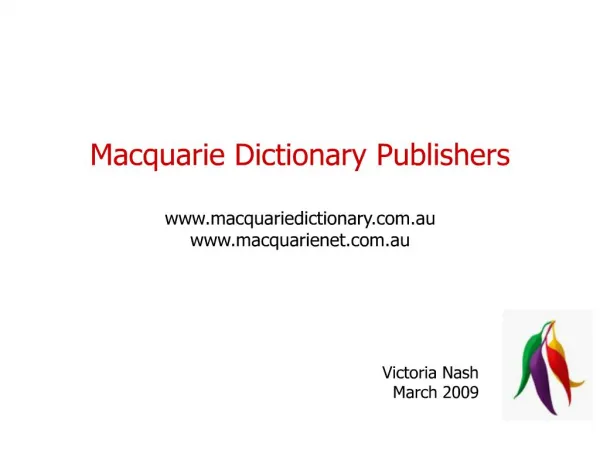 Macquarie Dictionary Publishers macquariedictionary.au macquarienet.au