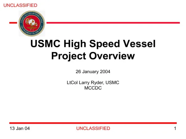 26 January 2004 LtCol Larry Ryder, USMC MCCDC