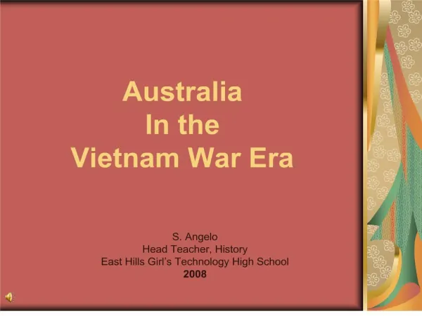Australia In the Vietnam War Era
