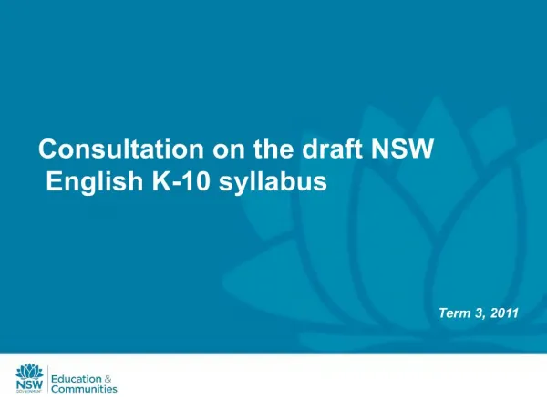 Consultation on the draft NSW English K-10 syllabus