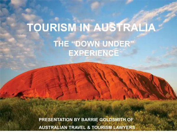 TOURISM IN AUSTRALIA
