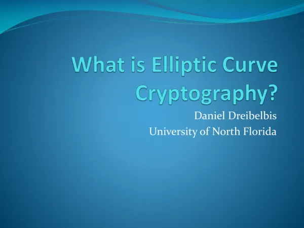 What is Elliptic Curve Cryptography?