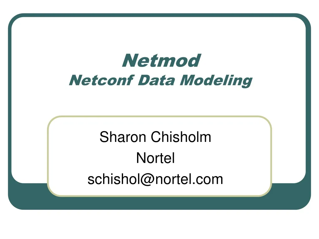 netmod netconf data modeling
