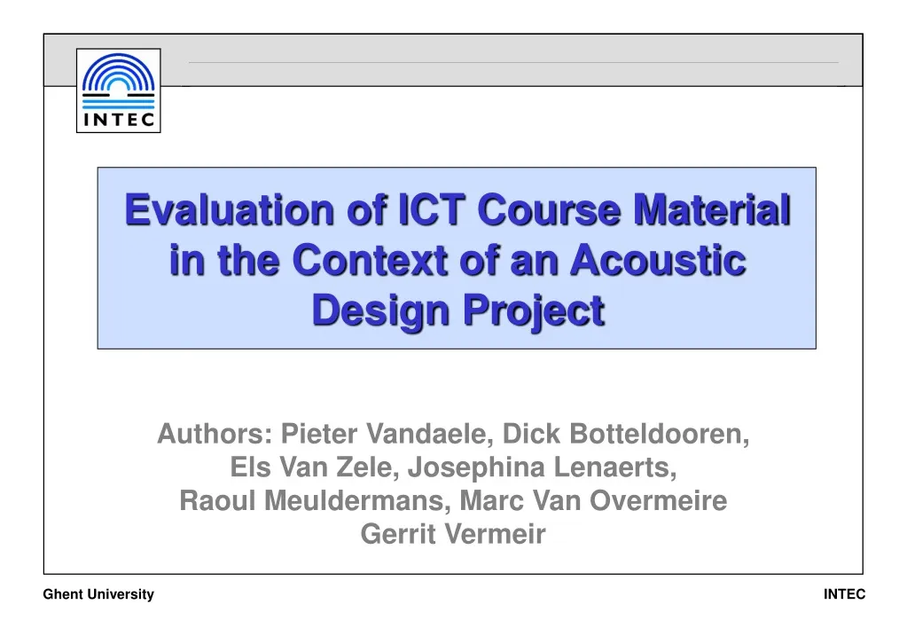 evaluation of ict course material in the context