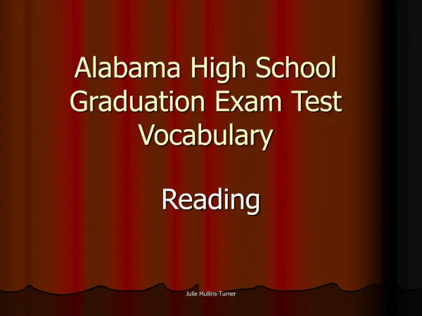 Alabama High School Graduation Exam Test Vocabulary