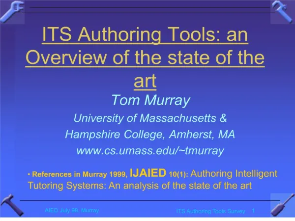 ITS Authoring Tools: an Overview of the state of the art