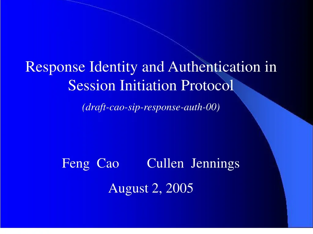 response identity and authentication in session