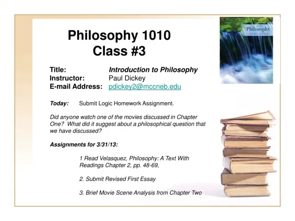 Philosophy 1010 Class #3