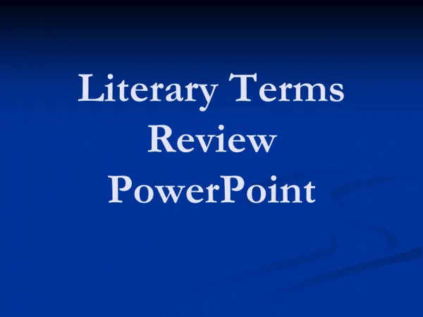 Literary Terms Review PowerPoint