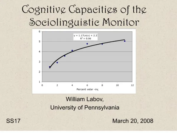 Cognitive Capacities of the Sociolinguistic Monitor