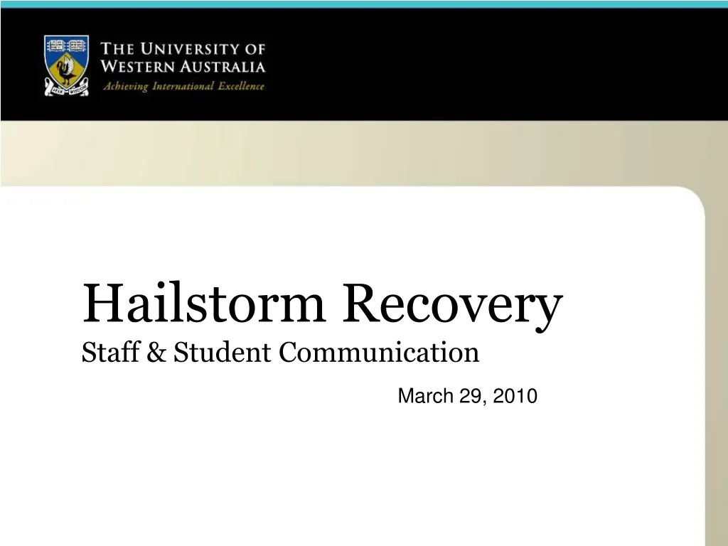 hailstorm recovery staff student communication