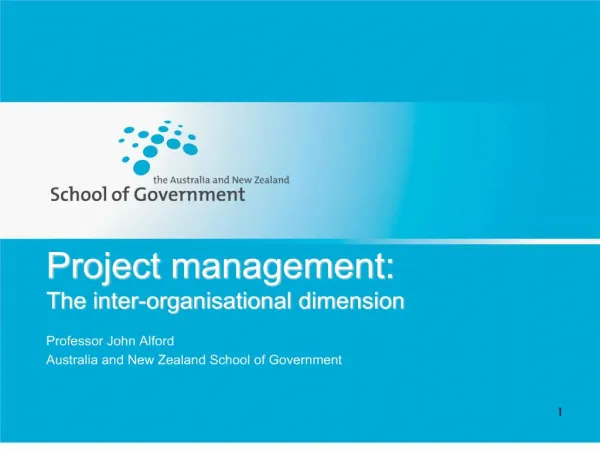 Project management: The inter-organisational dimension