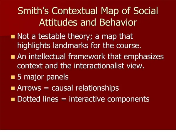 Smith s Contextual Map of Social Attitudes and Behavior