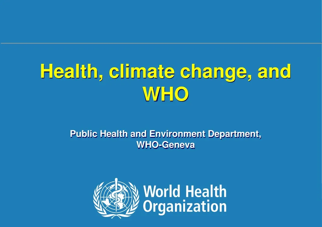 health climate change and who public health
