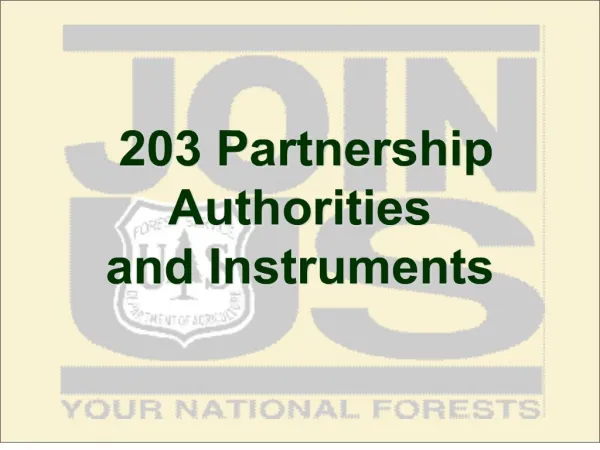203 Partnership Authorities and Instruments